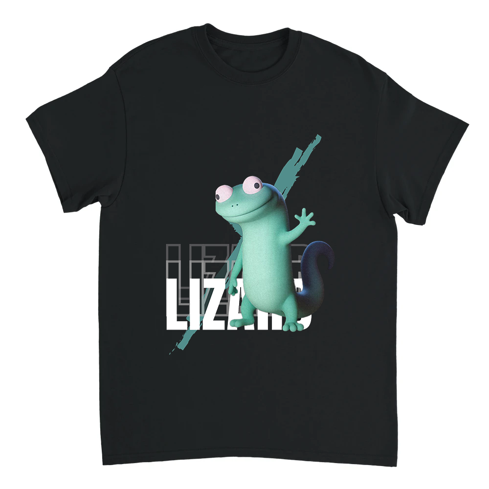 Lazy Gecko Vibes – Cartoon Lizard Heavyweight Cotton Tee for Laid-Back Streetwear Energy
