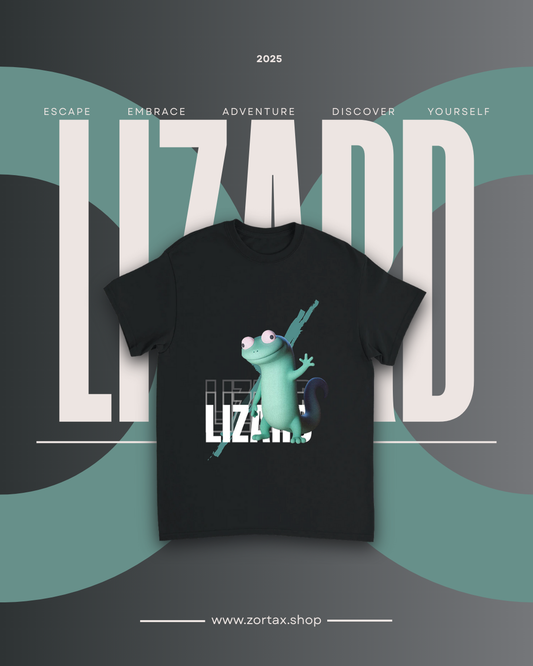 Lazy Gecko Vibes – Cartoon Lizard Heavyweight Cotton Tee for Laid-Back Streetwear Energy