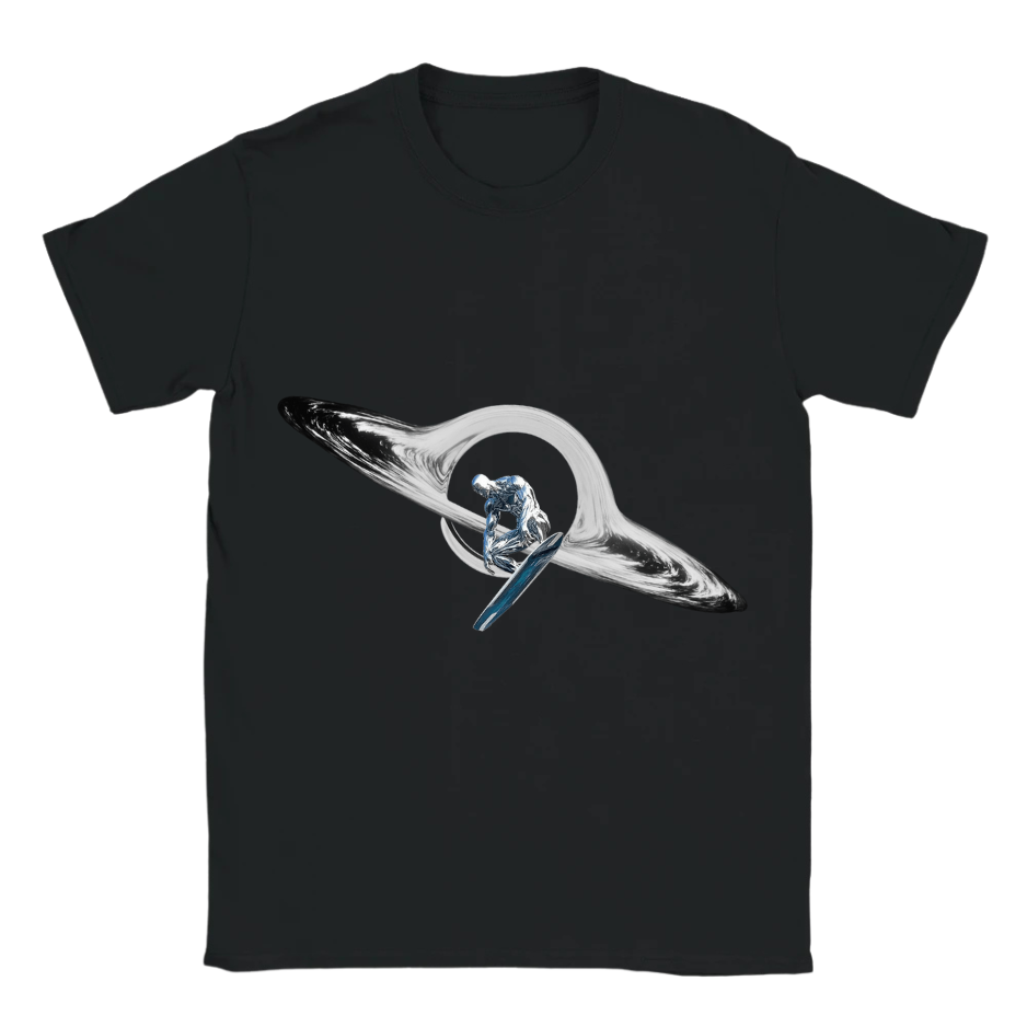 Starlit Rider – Futuristic Silver Surfer Graphic Tee Crafted in Premium Heavyweight Cotton
